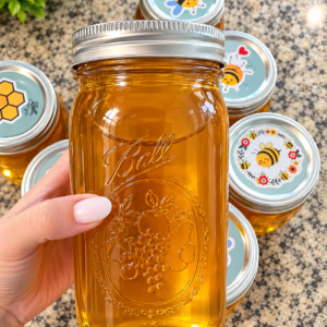 Raw Wildflower Honey, 32 oz Mason Jar